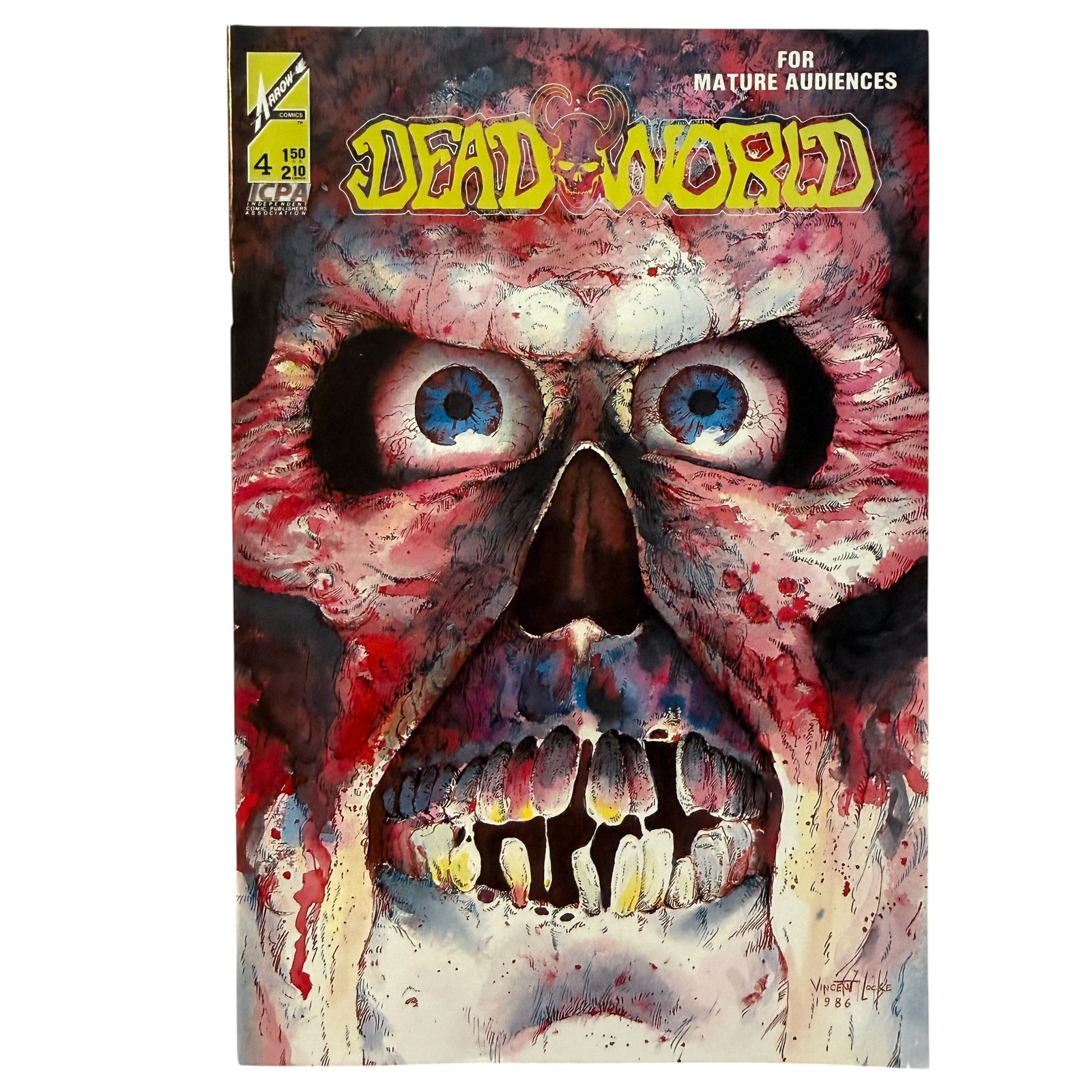 Dead-World #4 Copper Age Horror Comic 1986 Arrow Comics Vincent Locke Cover Art