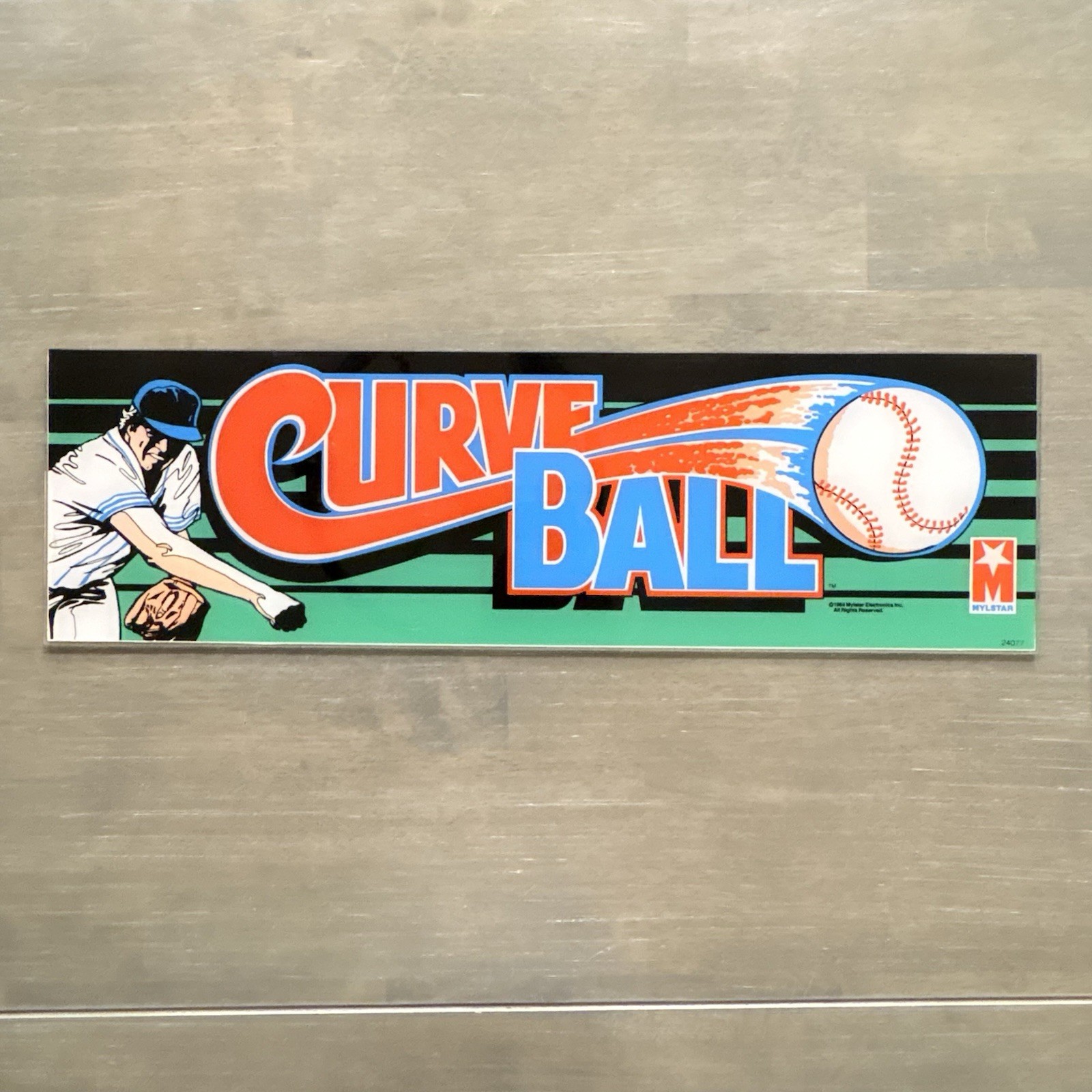 Curve Ball Arcade Marquee Video Game Sign Original 1984 Mylstar 23\