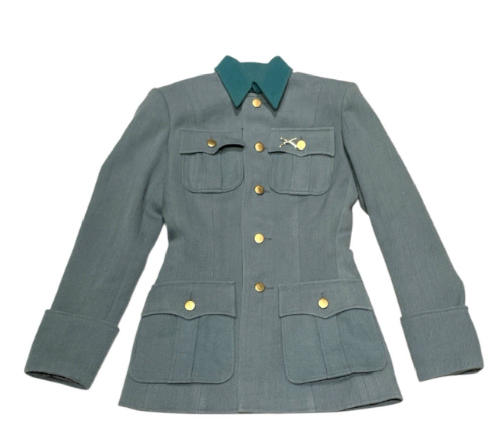 WW2-Style Military Officer Gabardine Jacket Teal Collar Universal Studios Tag