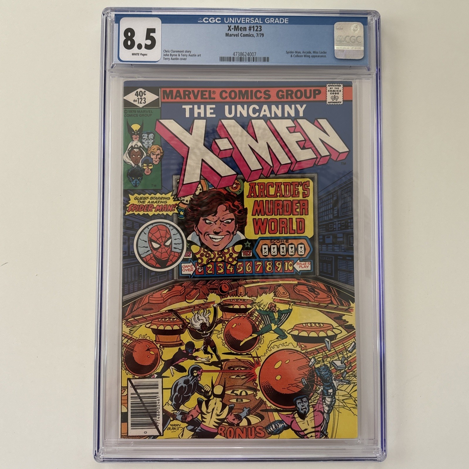 X-Men #123 (1979) Spider-Man Appearance - CGC 8.5 White Pages
