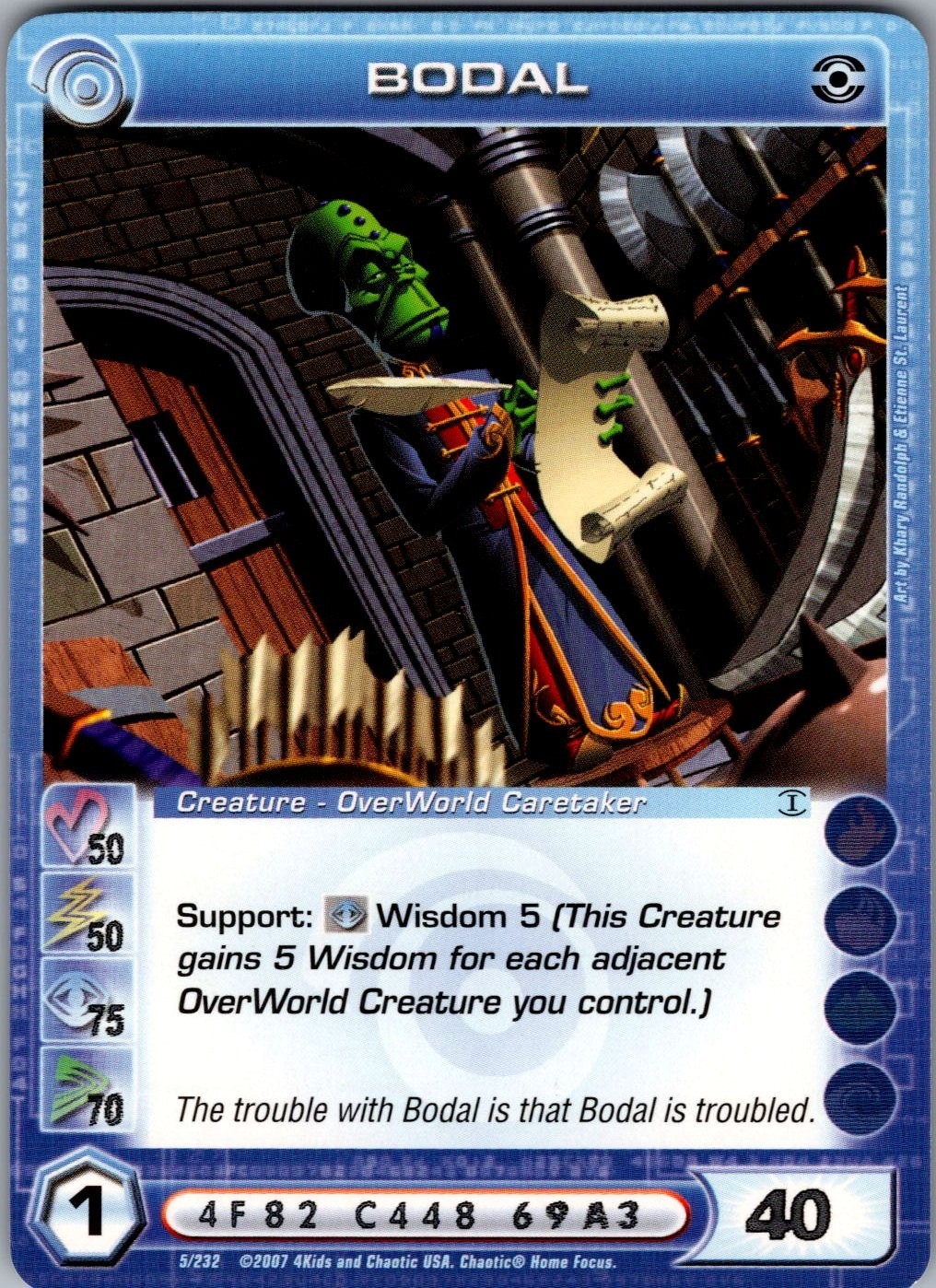 Bodal 5/232 - 3 MAX Stat CPS - 1st ED - LP - Chaotic TCG 