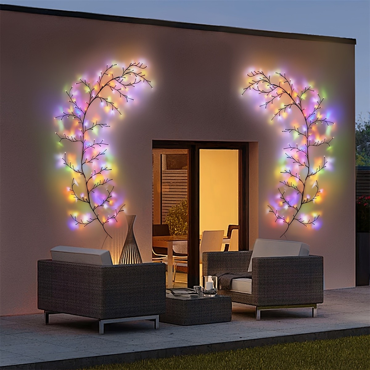 1pc Solar Enchanted Willow Vine Lights Outdoor Decor, Flexible Branches String L
