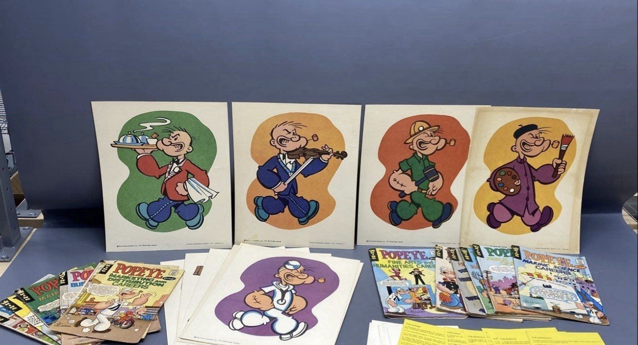 Lot Of 15 VNT 70s Popeye Comics Lot Of 11 Careers And Poster Card Lot Of 13