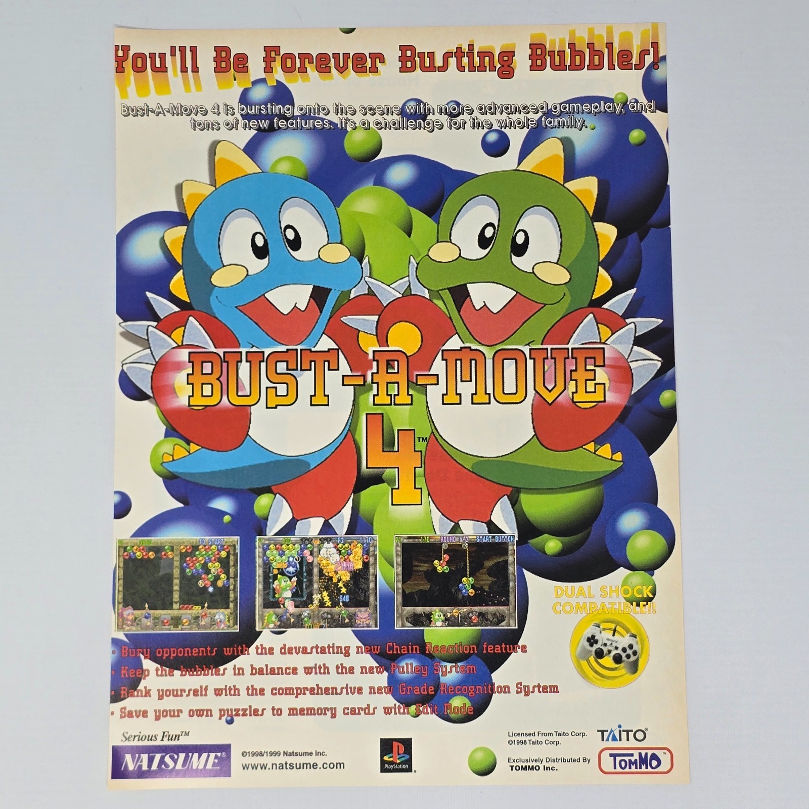 Bust A Move 4 PlayStation PS1 Forever Busting Print Ad/Poster