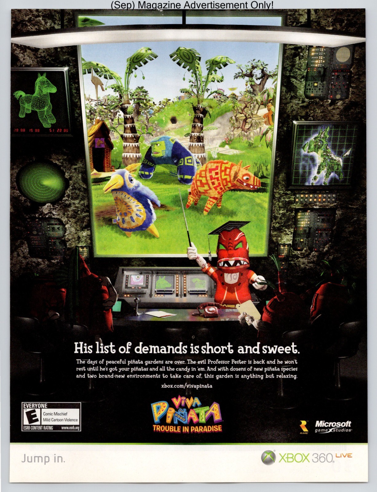 Viva Piñata Trouble in Paradise Xbox 360 Microsoft Game Studios 2008 Full Page P