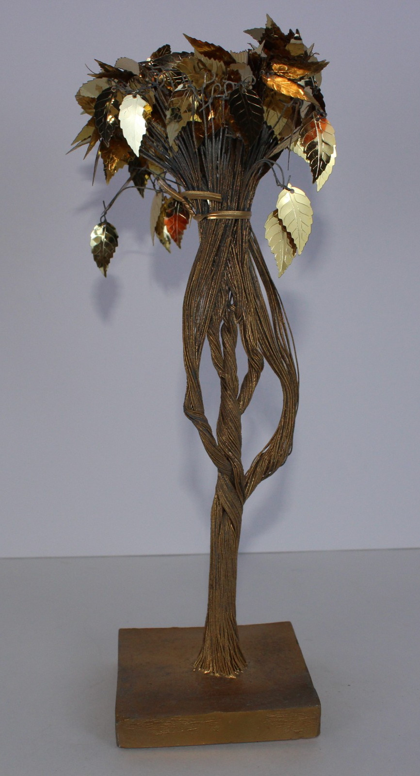 Vintage Shimmery Gold Leaf Twisted Wire Tree of Life Magic Tree MCM