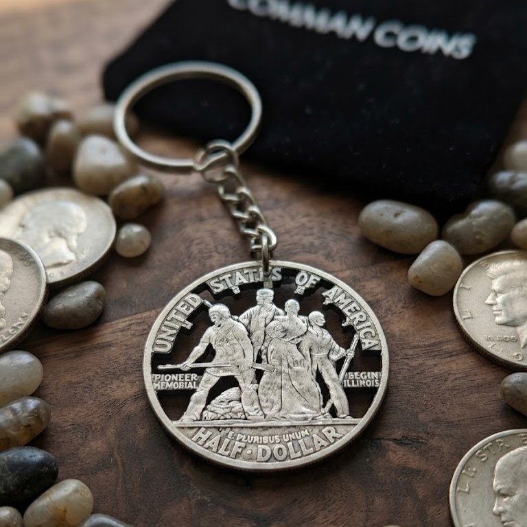 The 1936 Elgin Illinois Half Dollar Cut Coin Keychain Custom Challenge Coin