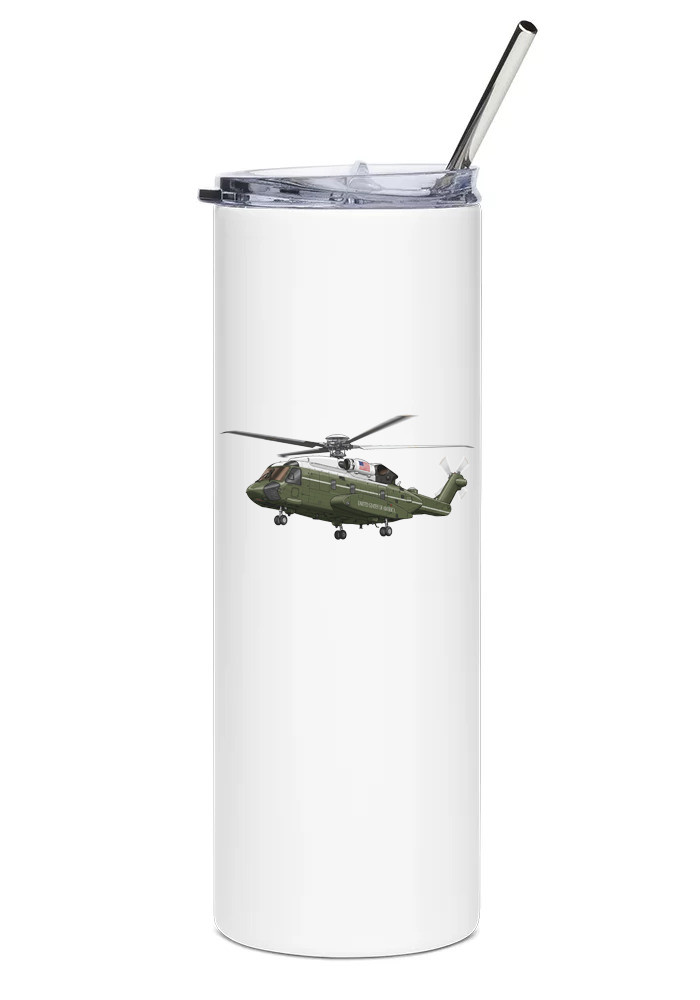 Sikorsky VH-92 Patriot Stainless Steel Water Tumbler with straw - 20oz.