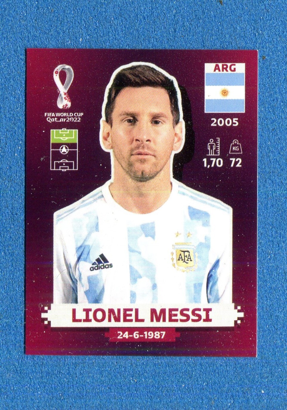 (P3) WC QATAR Oryx 2022 Panini - Figure Sticker No. ARG20 - MESSI - ARGENTINA