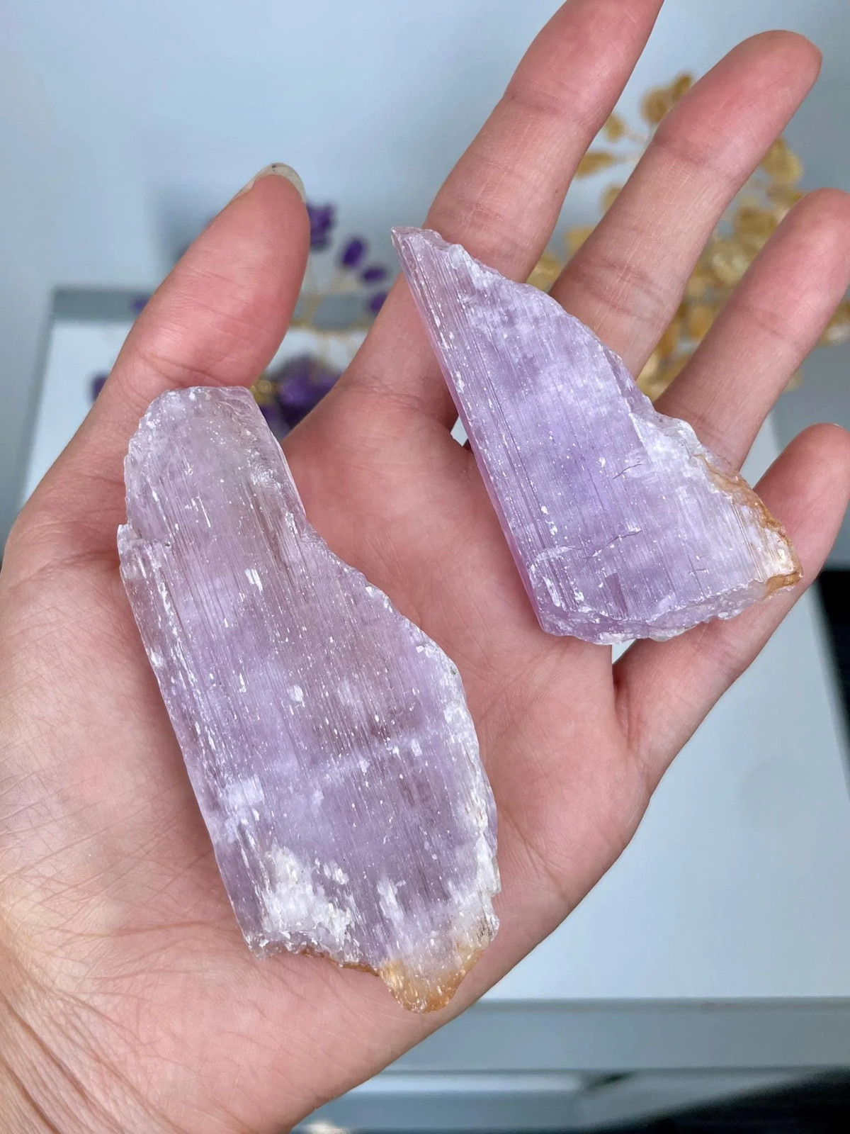 Raw Kunzite Crystal — Natural Pink Heart & Emotion Stone