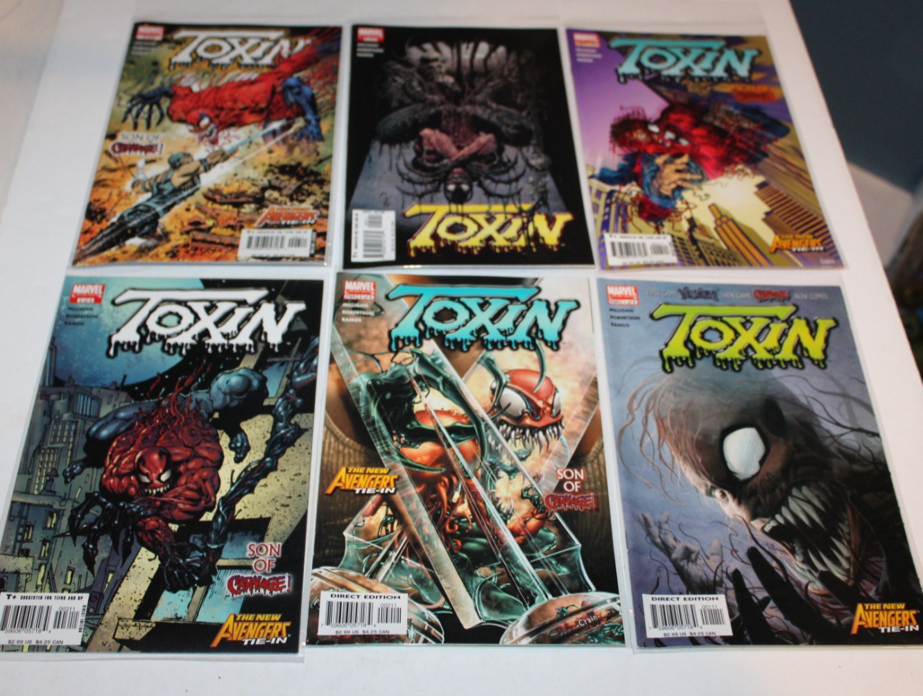 Complete Set Toxin Son of Carnage 1 2 3 4 5 6 NM BOARDED Marvel Comics Crain HTF