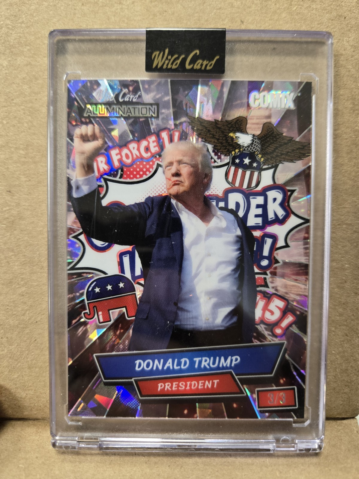 2024 WILD CARD ALUMINATION COMIX DONALD TRUMP 3/3 #ACWC-DT1 FIGHT FIGHT FIGHT