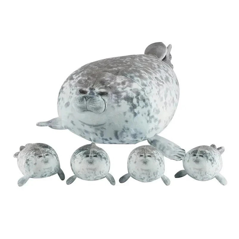 40cm Mother and son Seal five-piece plush toy Seal zipper toy for boys and girls