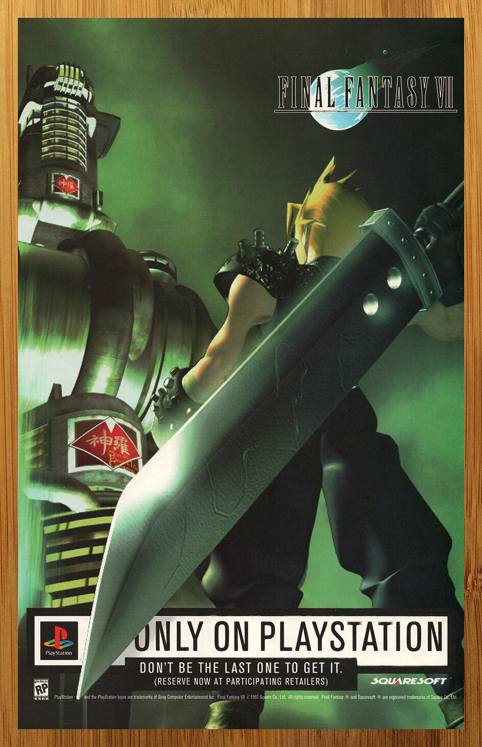 1997 Final Fantasy VII 7 PS1 Playstation 1 Vintage Print Ad/Poster Official Art
