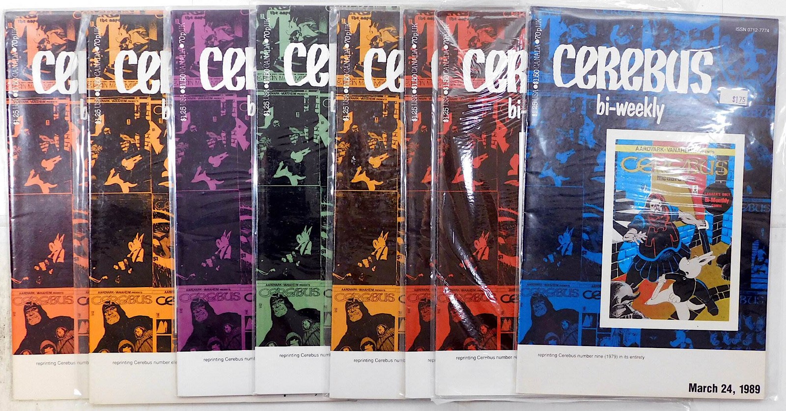 Cerebus Bi-Weekly Lot 8 #6, 7, 8, 9, 10, 11, 12 18 1989 Aardvark-Vanaheim Comics