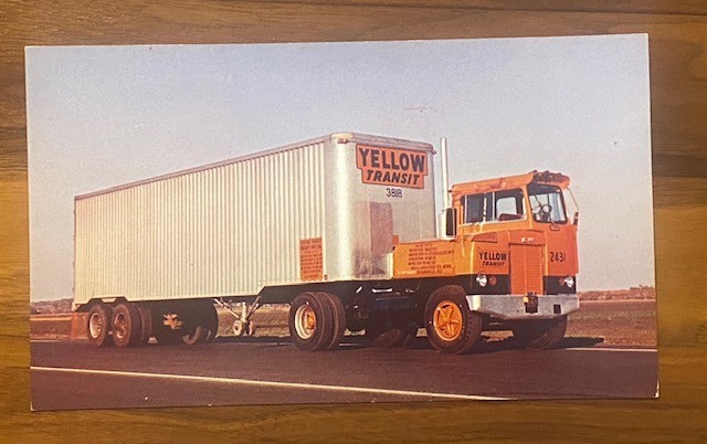 VINTAGE 1957 YELLOW TRANSIT FREIGHT LINES TRUCKING COMPANY POST CARD