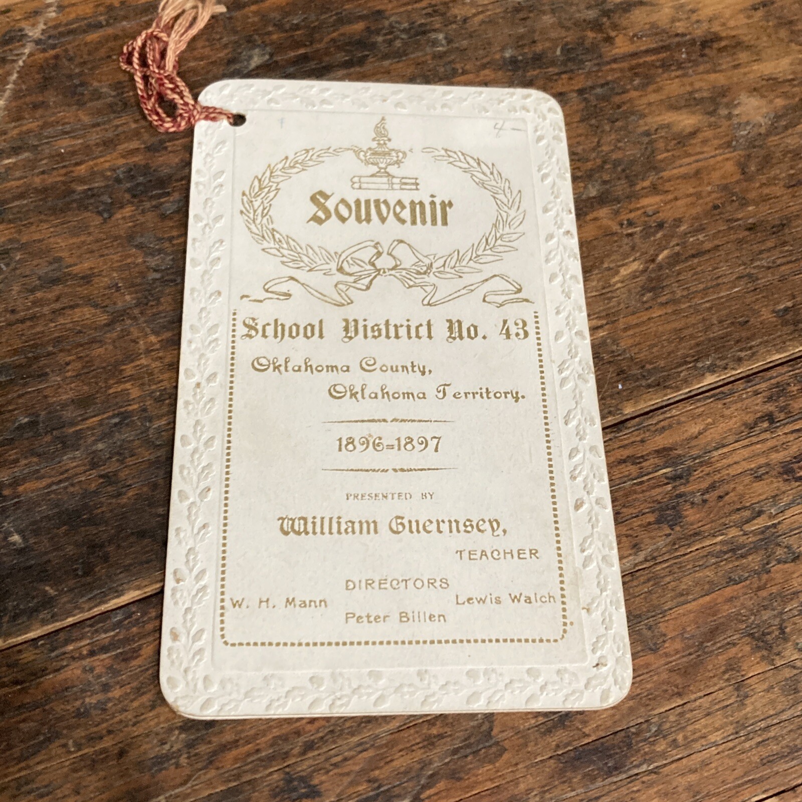 1897 School District No. 43, Oklahoma County, OK Territory Souvenir Booklet