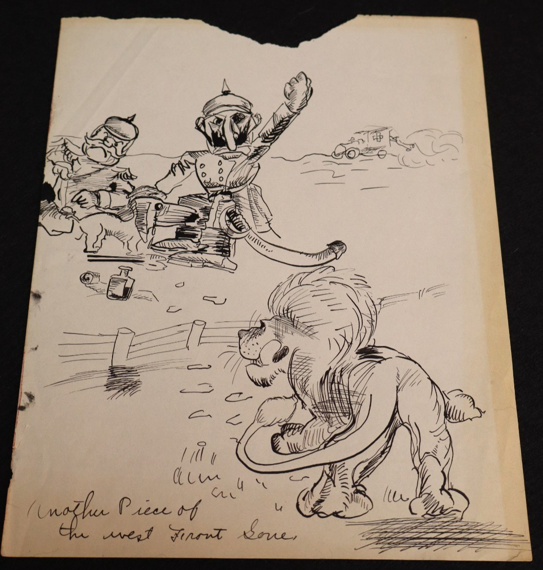 WWI Pen Art Illustration Drawing 'Another Piece of The West Front' Peterson 1918