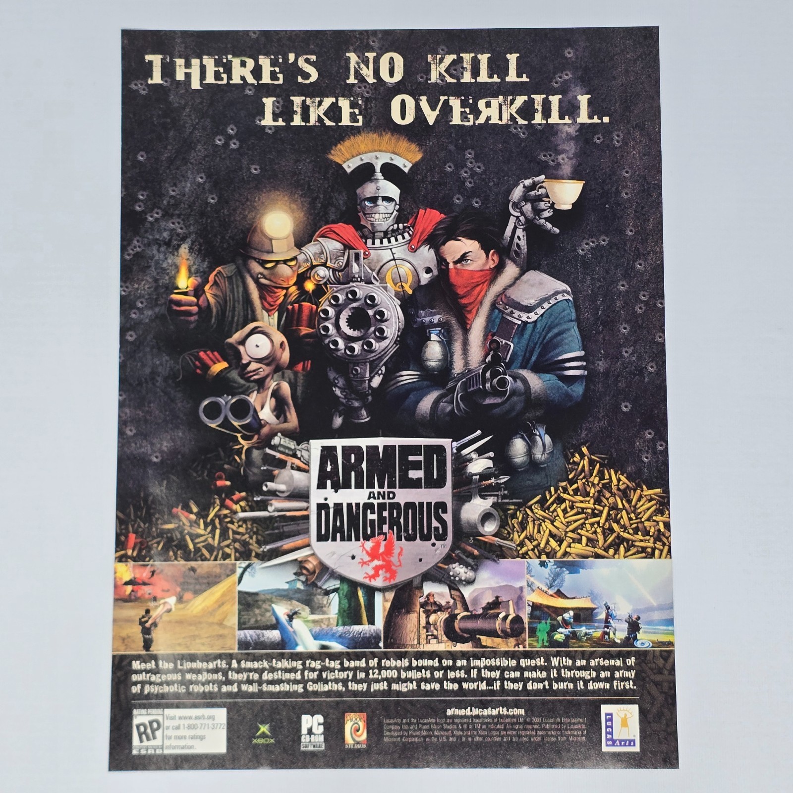Armed And Dangerous Xbox PC Overkill Print Ad/Poster