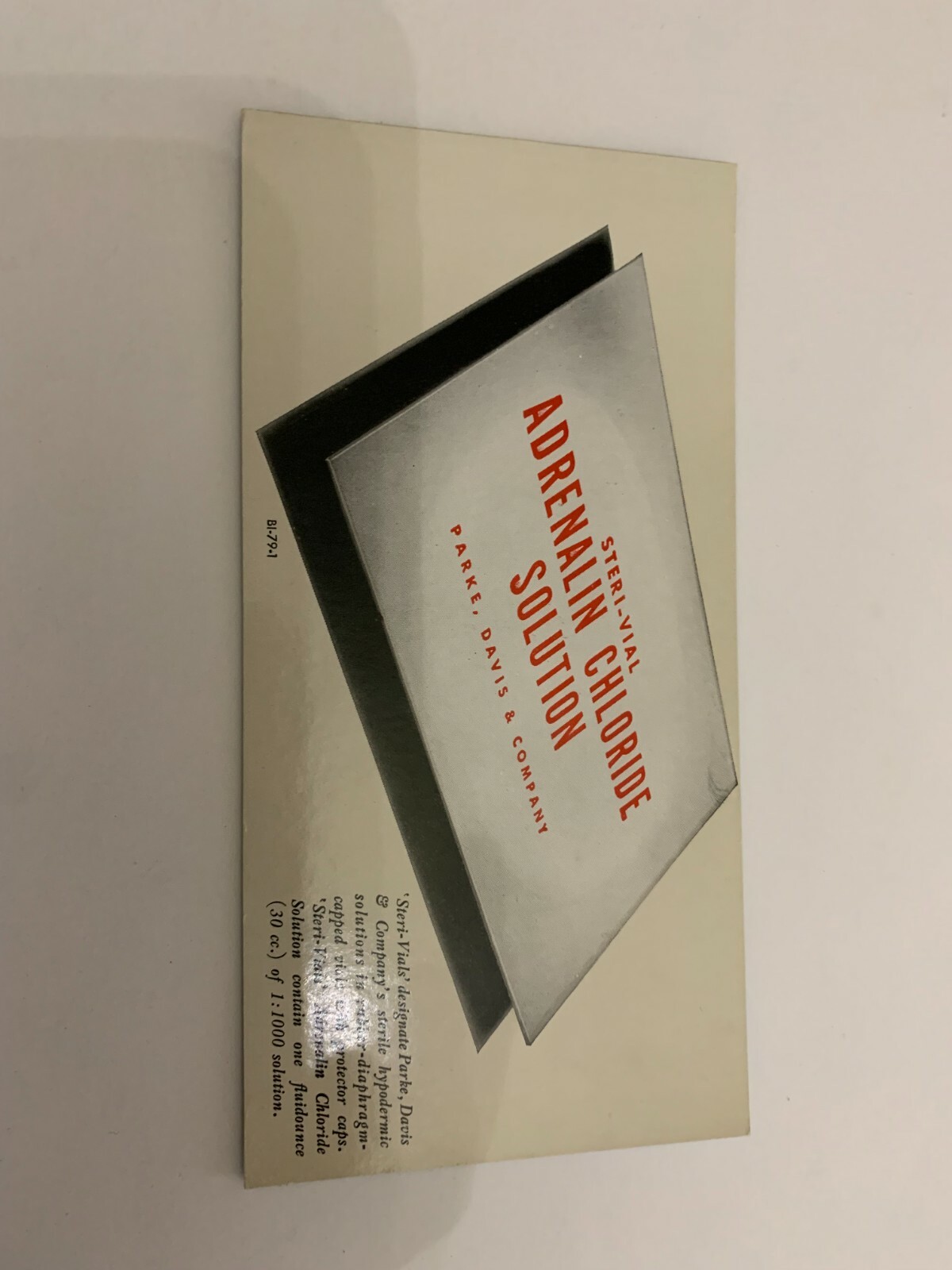 1940's Parke Davis & Co Adrenalin Chloride Medicine Advertising Ink Blotter