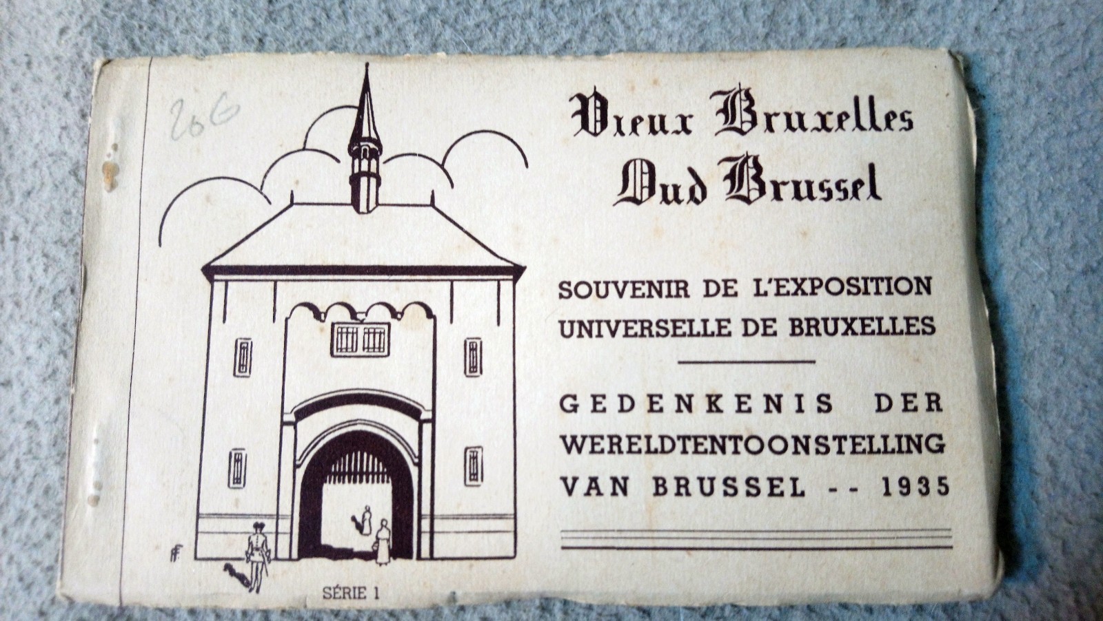 OLD NOTEBOOK OF 10 POSTCARDS / COMPLETE / OLD BRUSSELS / UNIVERSAL EXHIBITION 1935