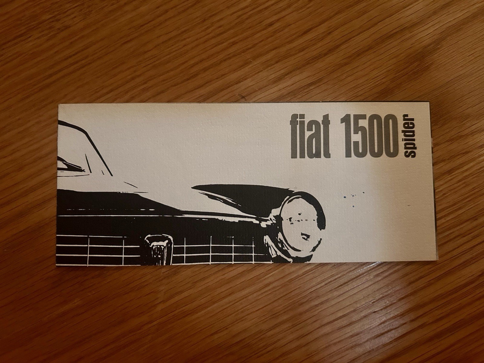 Vintage Circa 1965 Fiat 1500 Spider Black & White Brochure