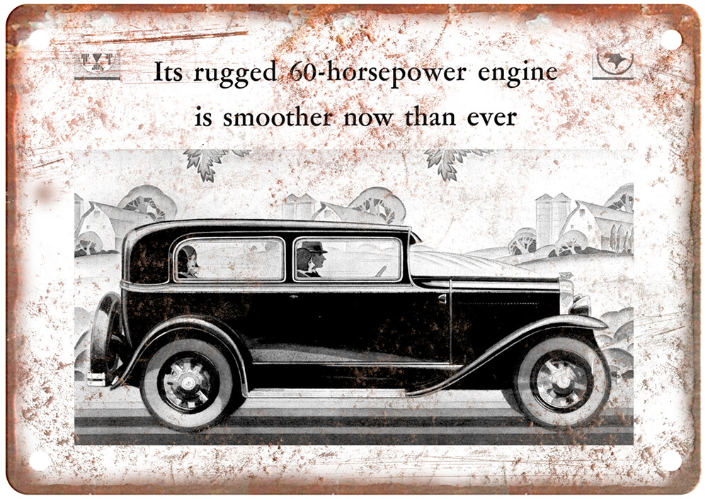 Vintage 1930 Pontiac Auto Ad Reproduction Metal Sign A12200