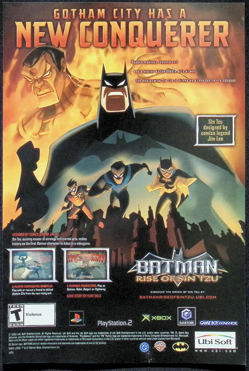 Batman Rise of Sin Tzu Magazine Print Ad 2004 PS2 Xbox Gamecube Game Boy Advance