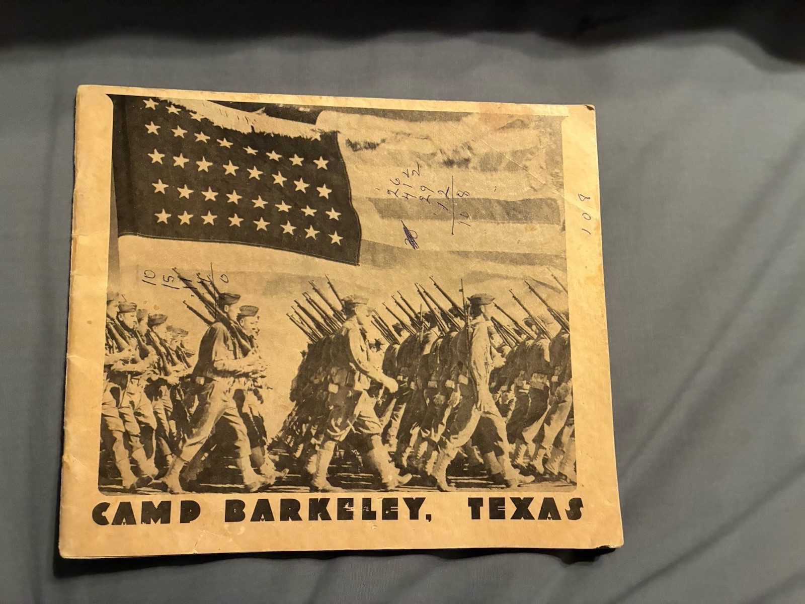 Antique WWII Camp Barkeley Texas Army History Book Abilene