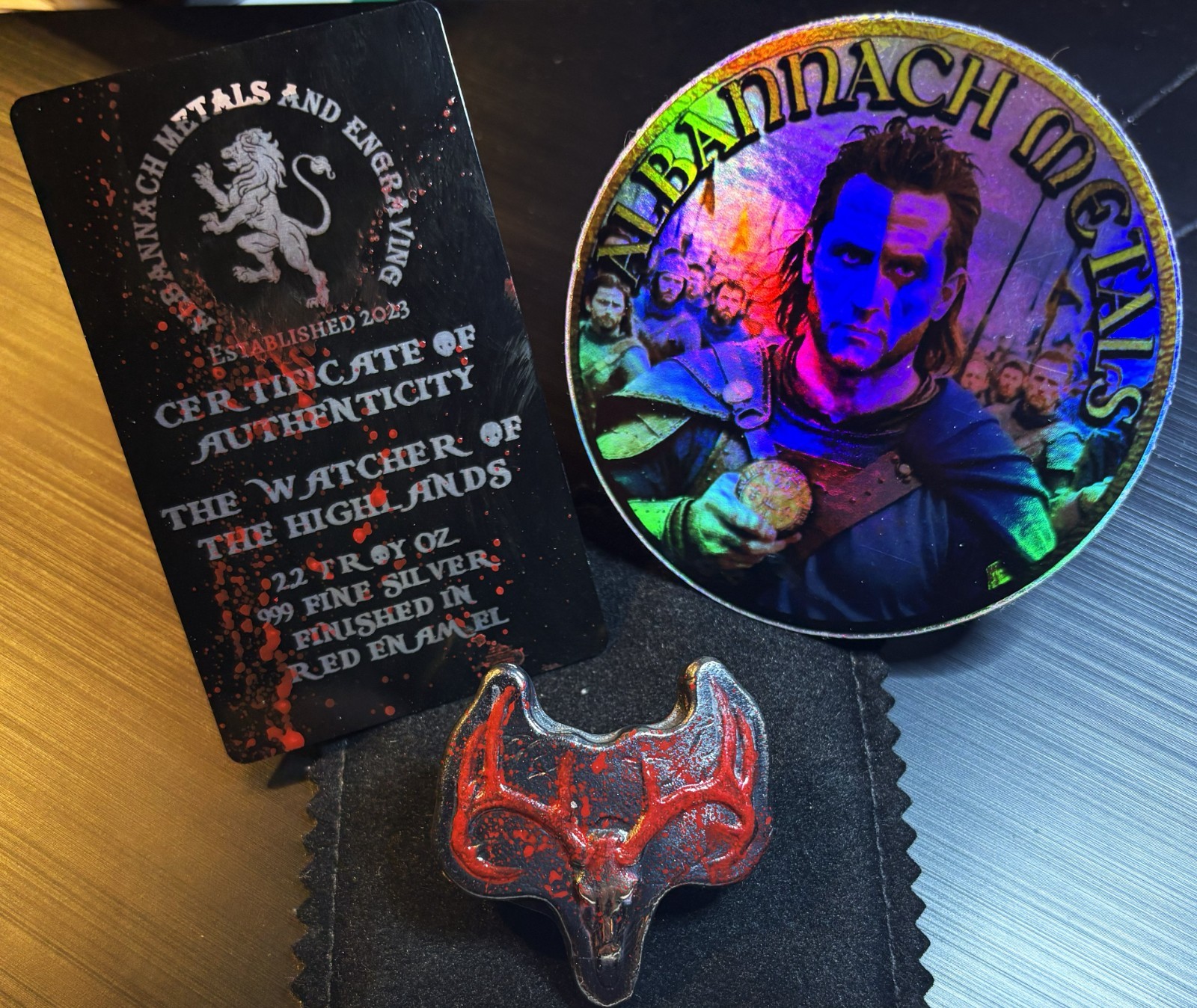Rare 2.2oz 999 Silver, Albannach Metals Craft Pour Watcher of Highlands 1 of 19