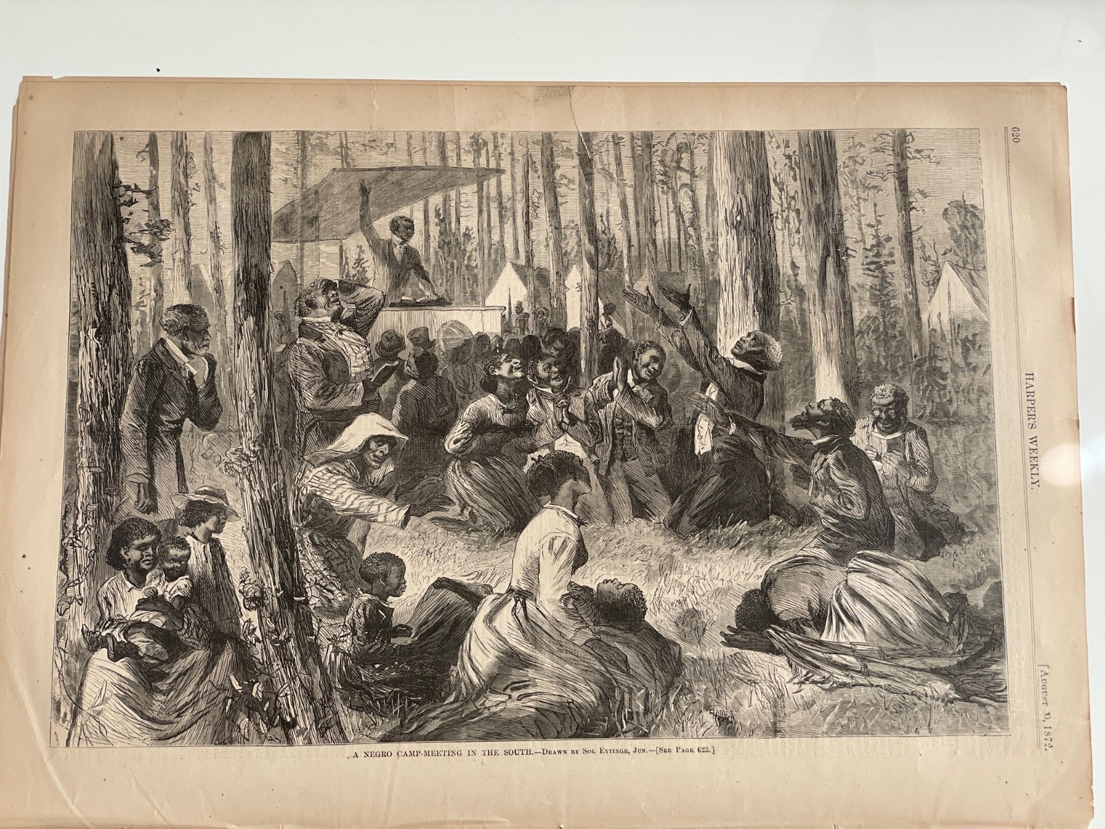 HARPER'S WEEKLY August 10, 1872 A Negro Pray Camp in the South Civil Rights