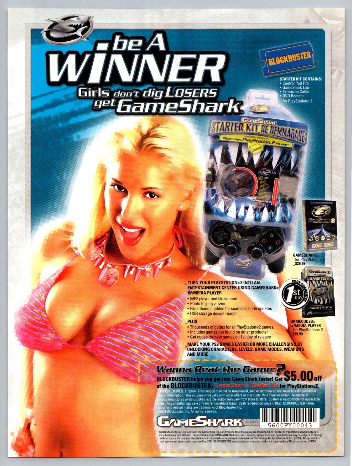 GameShark PS2 PlayStation Controller Cheat Codes 2004 Advertisement
