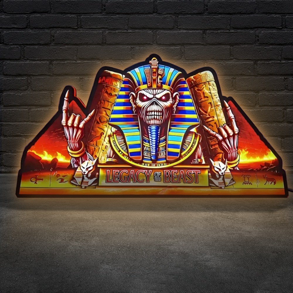 Iron Maiden Legacy of The Beast Pinball Topper 3d Printed Led Lightbox Decor