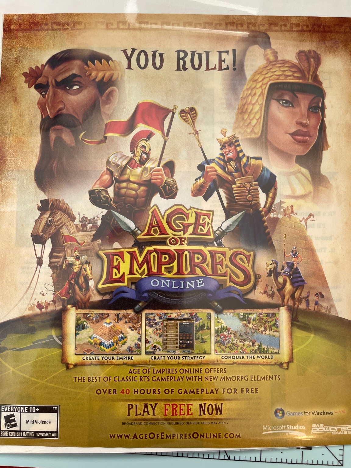 Age of Empires Online Video Game Promo Flyer 2011 PC RTS Microsoft Studios