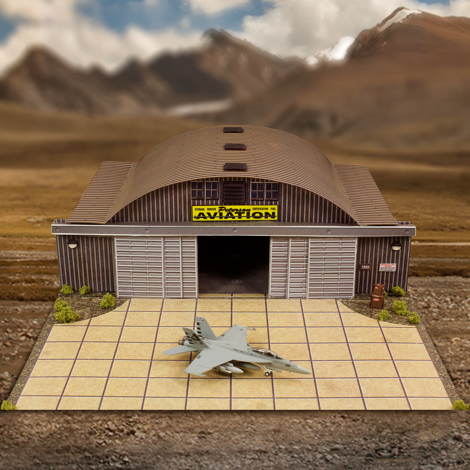 1/72, 1/64 HO Scale Aircraft Hangar Model Scenery Diorama Photo Real Kit
