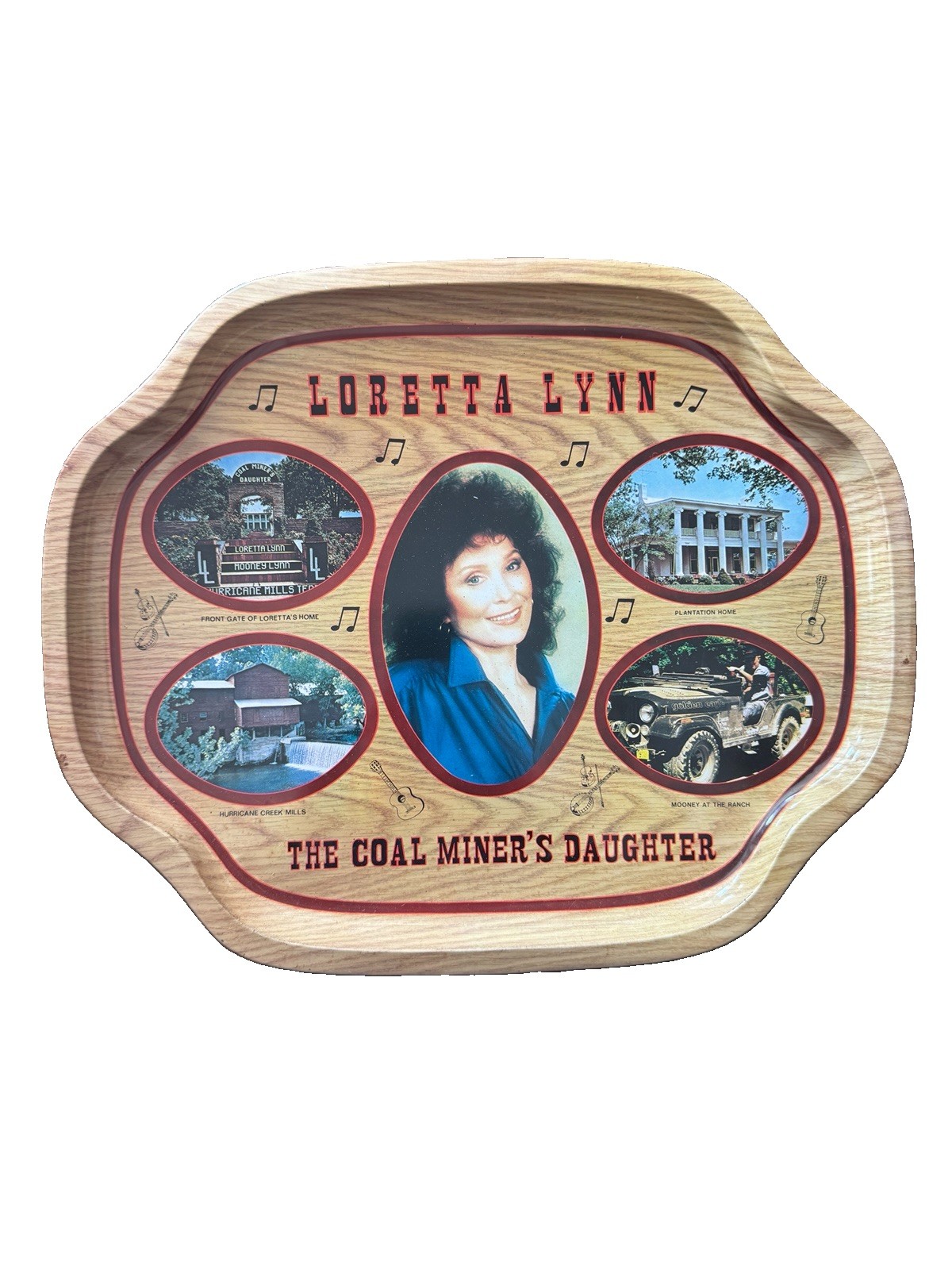 Loretta Lynn Metal Tray Souvenir Coal Miner\'s Daughter Country Music Vintage