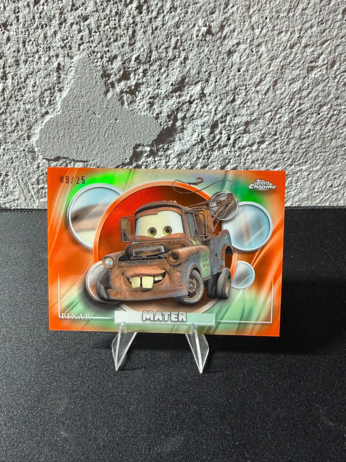 2026 Topps Chrome Disney #21 Mater, Orange Refractor /25, Cars