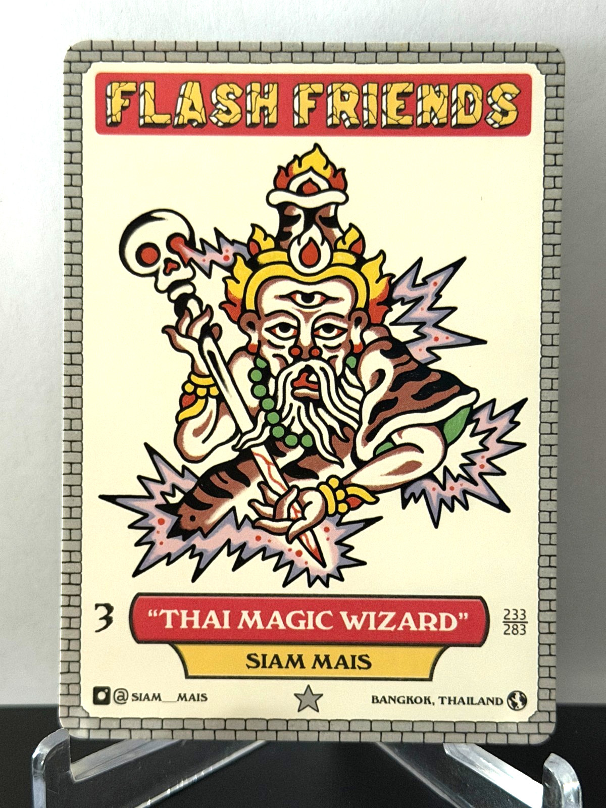 Siam Mais Thai Magic Wizard Tattoo Crocodile Jacksons Flash Friends Card Bangkok