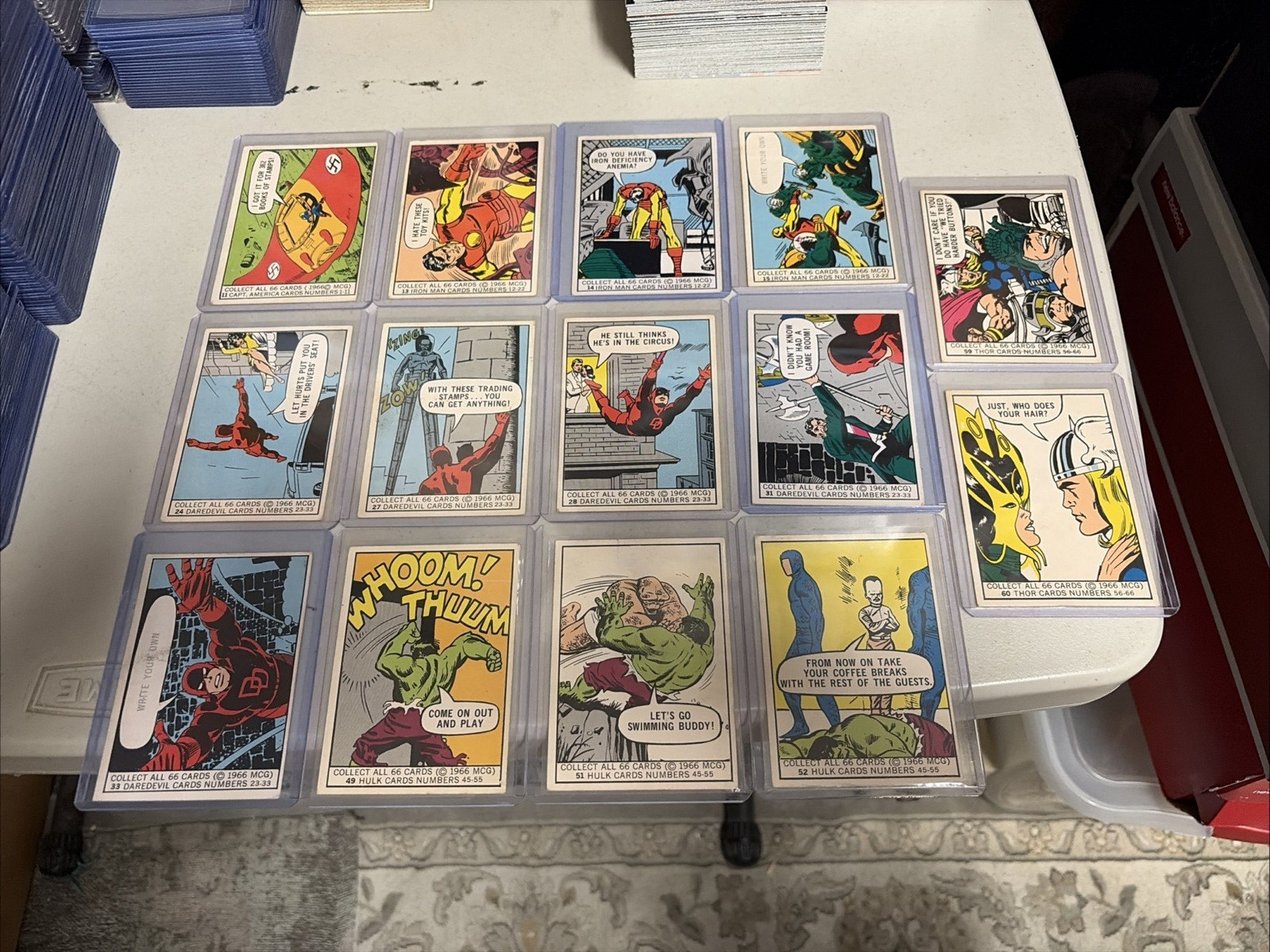 1966 Donruss Marvel Super Heroes Lot #11,13,14,15,24,27,28,31,33,49,51,52,59,60