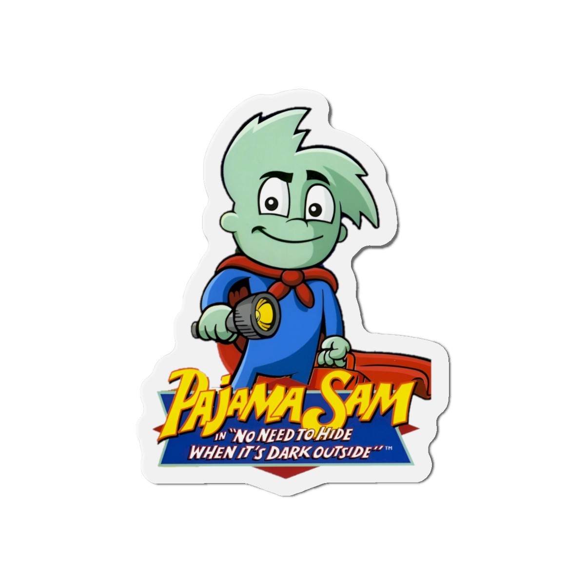 Pajama Sam No Need to Hide When its Dark Outside 90s Cover Art Die-Cut Magnets