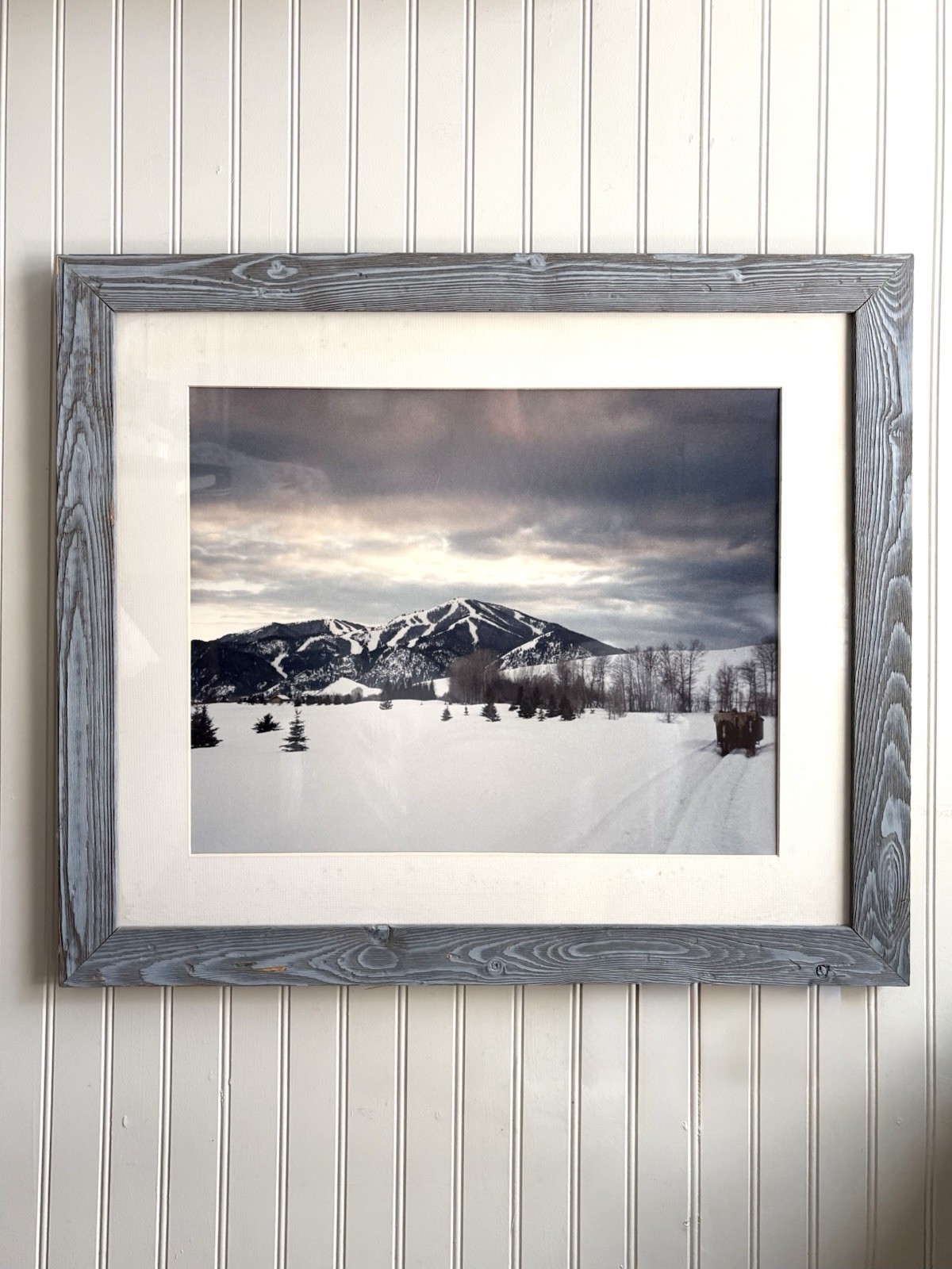 Vintage Bald Mountain Sun Valley Idaho Large Framed Photograph Winter Ski Season
