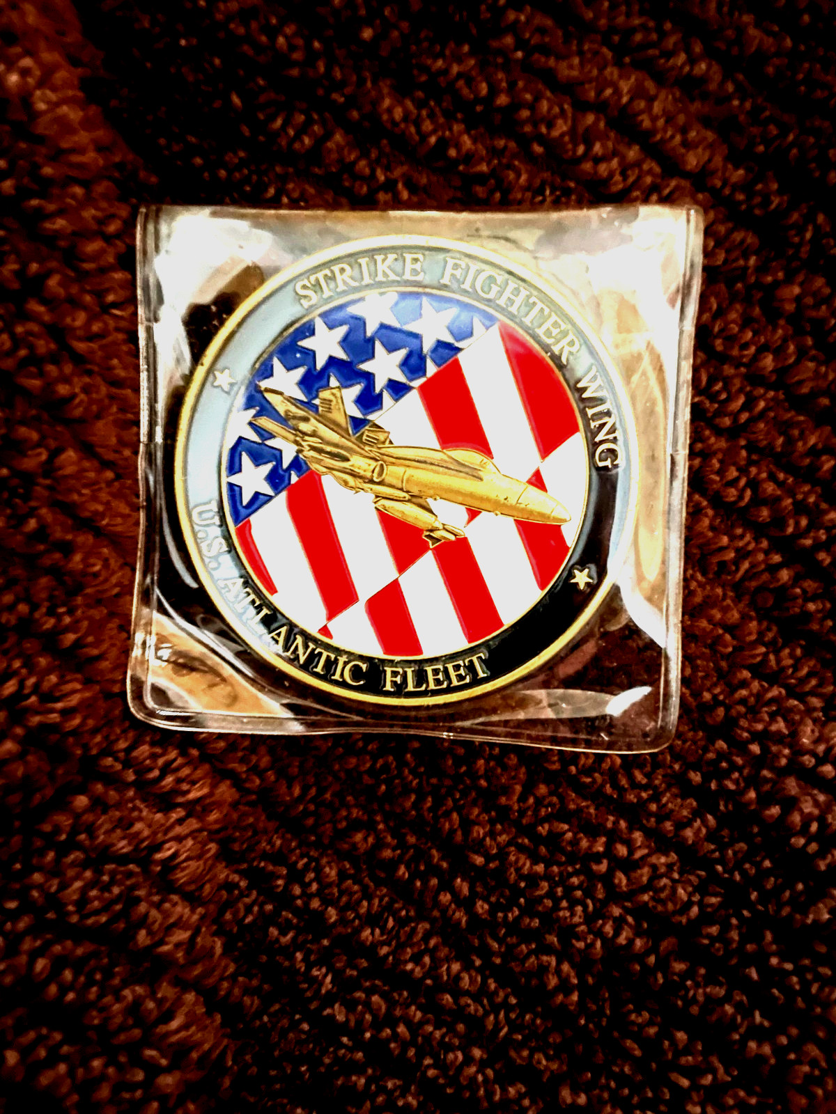 USN Strike Fighter Wing Atlantic Fleet Challenge Coin C-28 in plastic sleeve