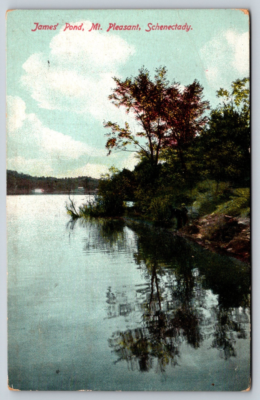 Vintage Postcard James' Pond Mt Pleasant Schenectady New York