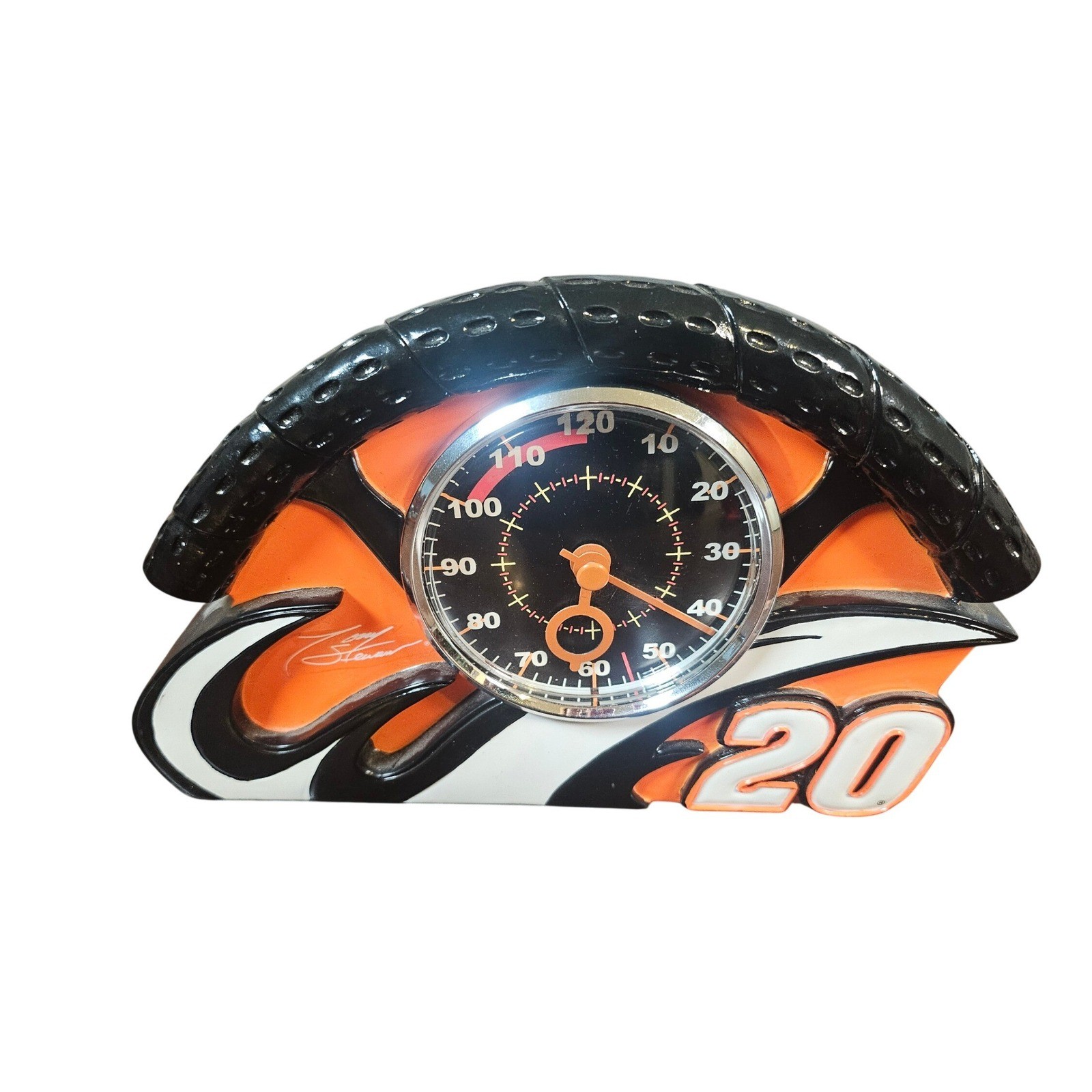 NASCAR Tony Stewart Desk Clock Orange Speedometer 20 Racing Works Perfect