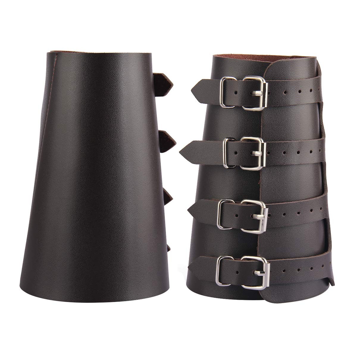GelConnie Leather Arm Guards Medieval Viking Bracers Wristband Gauntlet Wide ...