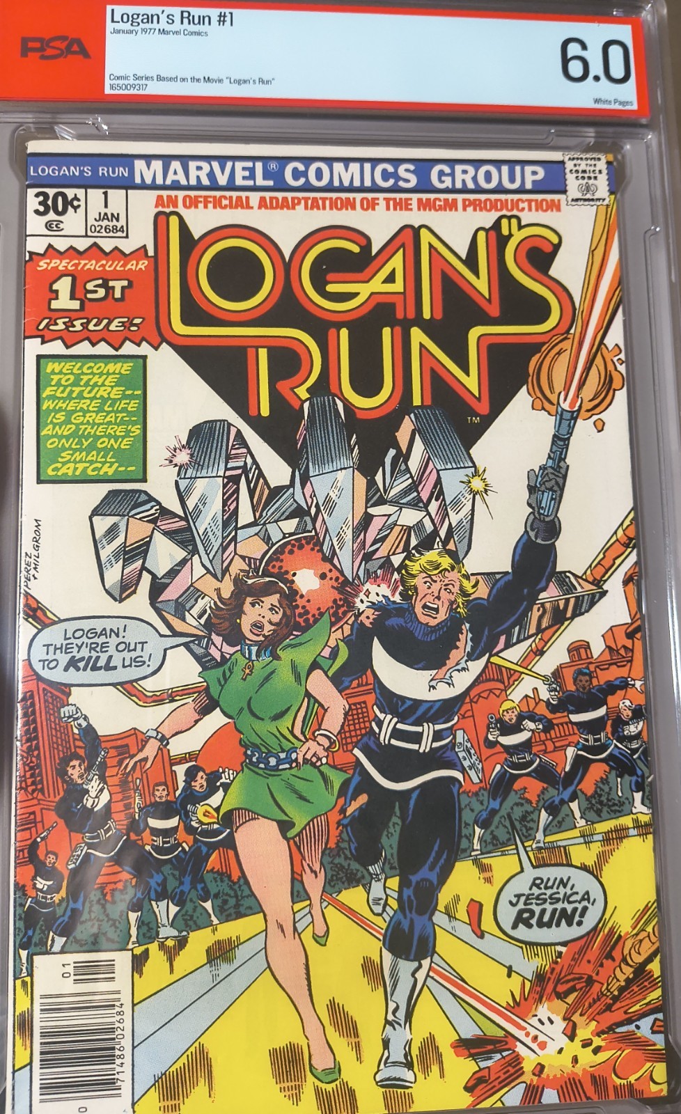 LOGAN'S RUN  #1 **   MARVEL COMICS GROUP   1st ISSUE  PSA 6.O