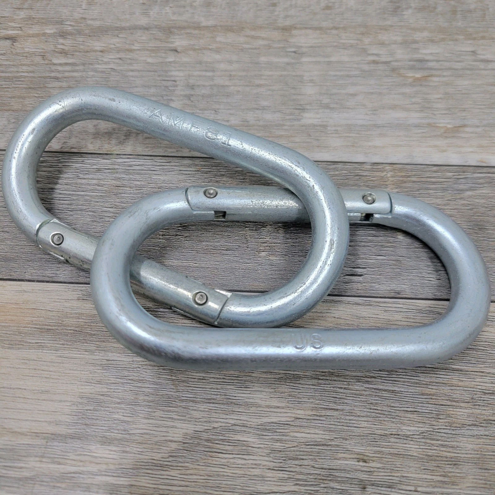 2 Vintage Original US Military Carabiners AMF81  NOS Snap-link 2x4