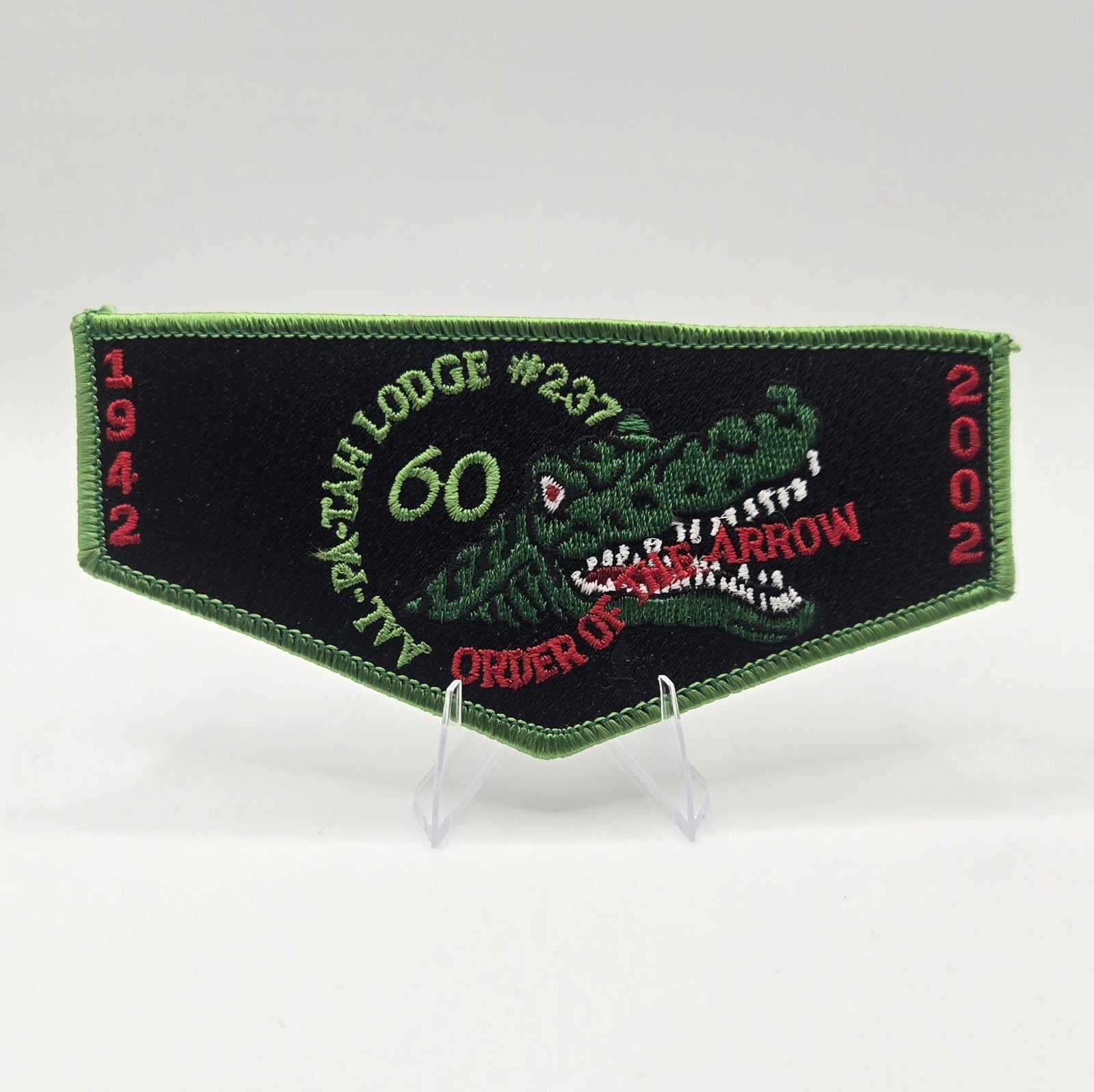 Aal-Pa-Tah Lodge 237 Florida 2002 60th Anniversary OA Flap Green Brder Scouting