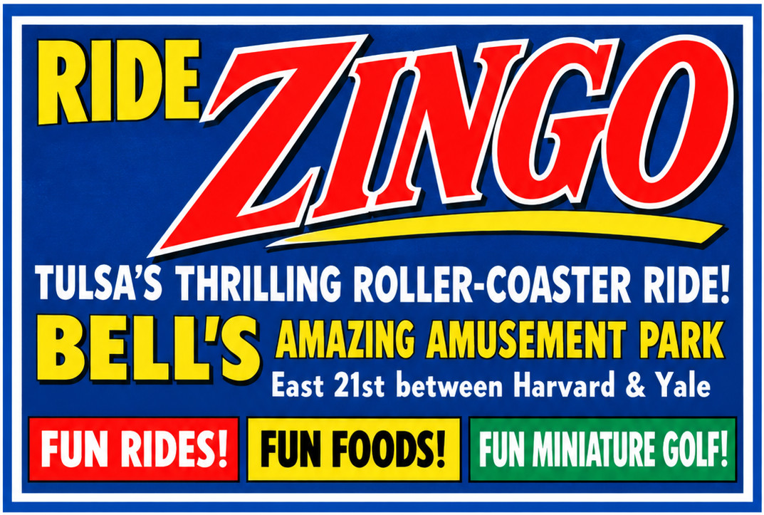 Vintage Bell\'s Amazing Amusement Park Ad Magnet –  Tulsa, Oklahoma