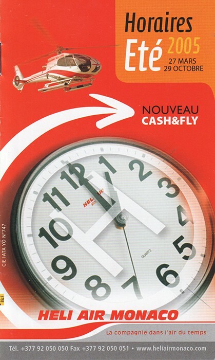 Heli Air Monaco timetable 2005/03/27 helicopter